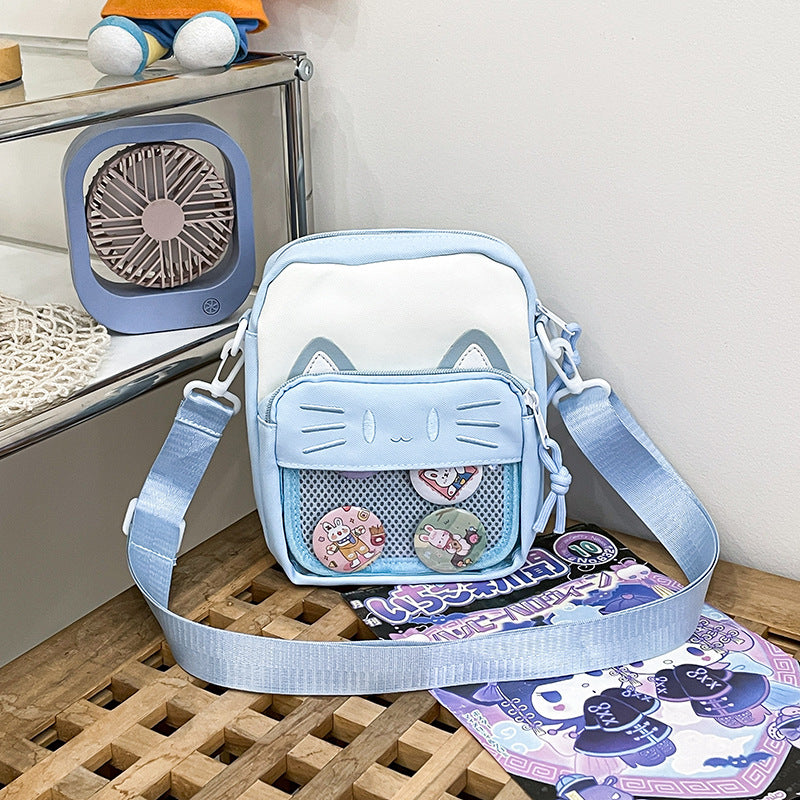 Women's Cat Style Trendy Transparent Bar Badge Crossbody Bags