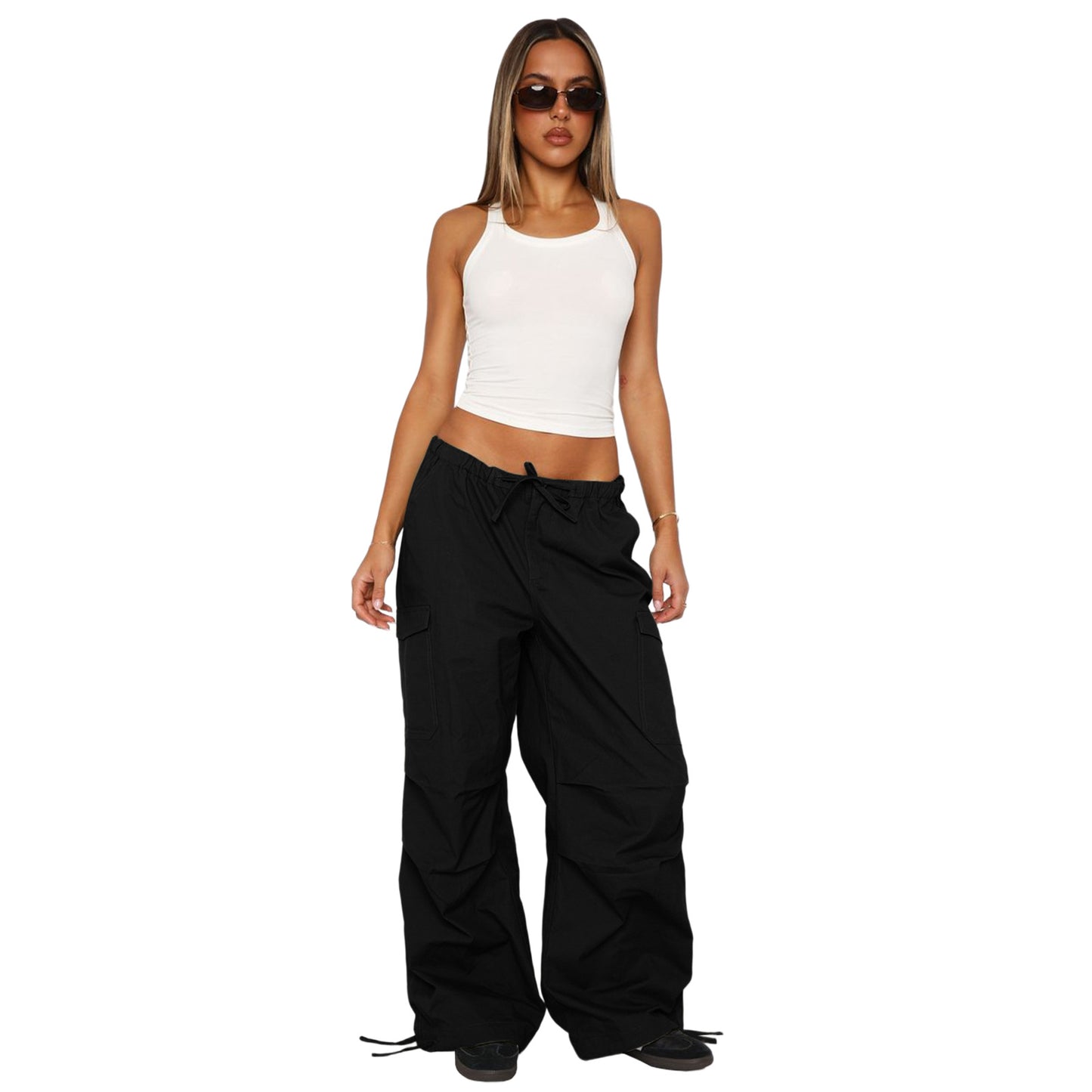 Women's Comfortable Loose Straight Cargo Casual Pants