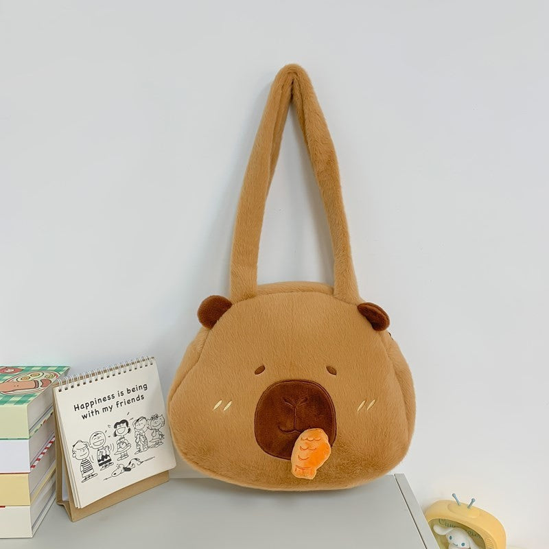 Cute Female Capybara Plush Toy Doll Backpacks