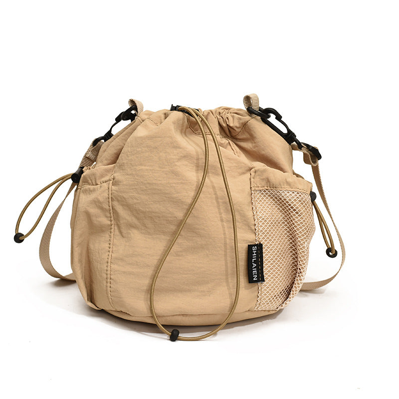 Women's Artistic Drawstring Solid Color Fashion Lightweight Mobile Crossbody Bags