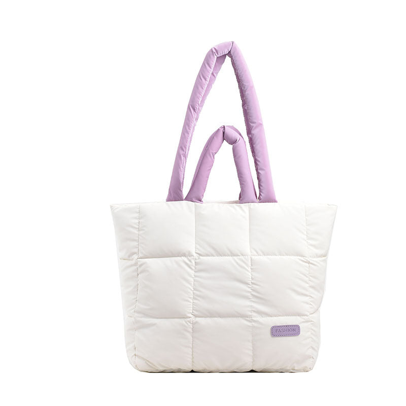 Women's Down Simple Astronaut Solid Color Soft Bags