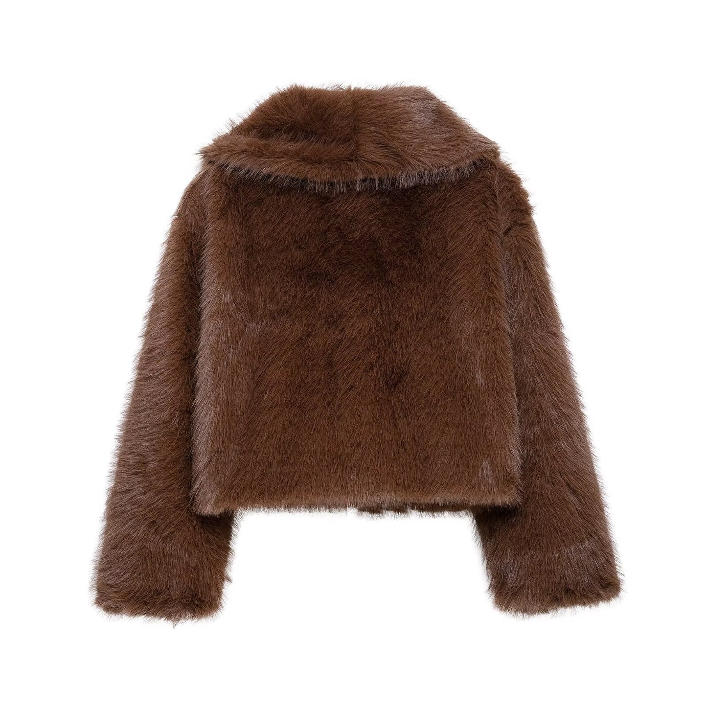 Women's Fashion Casual Artificial Fur Effect Long-sleeved Coats