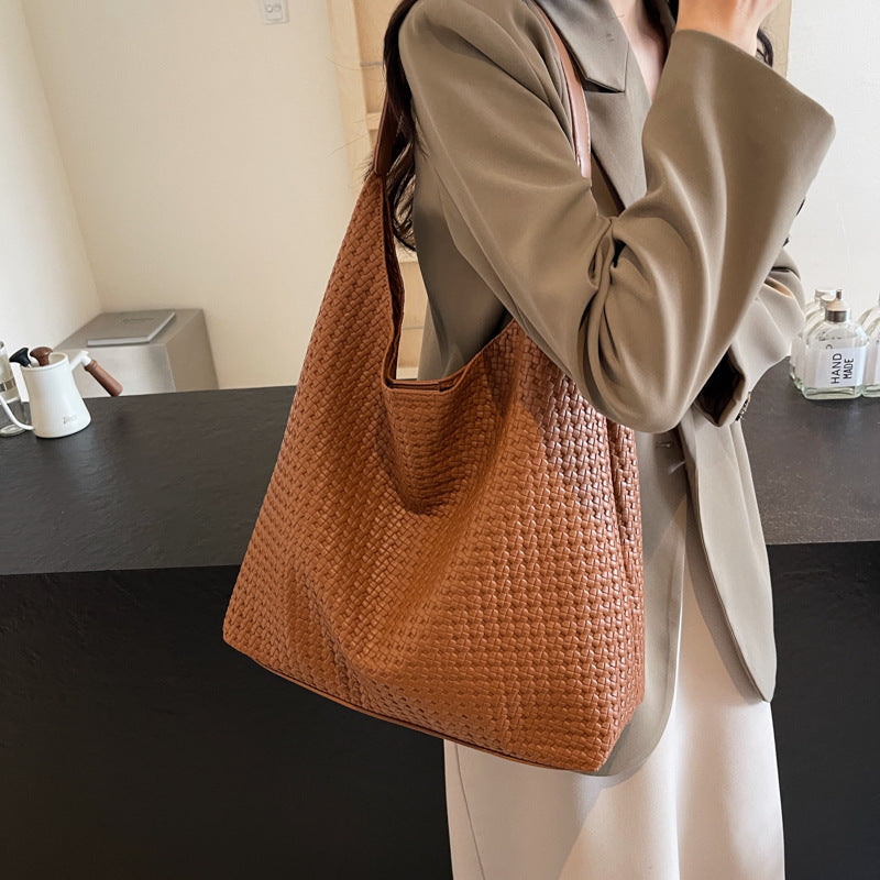 Women's Loose Large Capacity Fashion Brown Retro Crossbody Bags