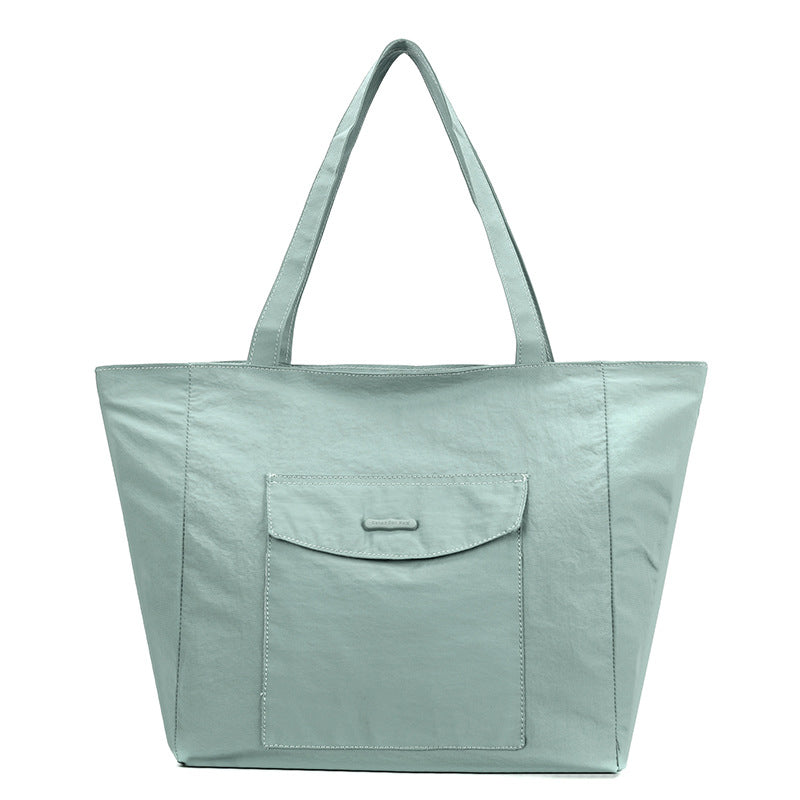 Simple Solid Color Large Capacity Commuter Tote Bags