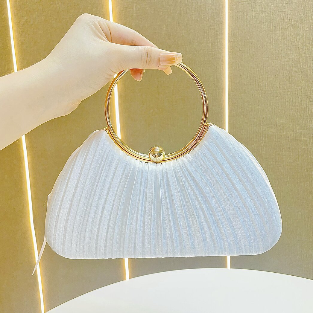 Elegant Hand Pleated Dinner Princess Banquet Evening Bags