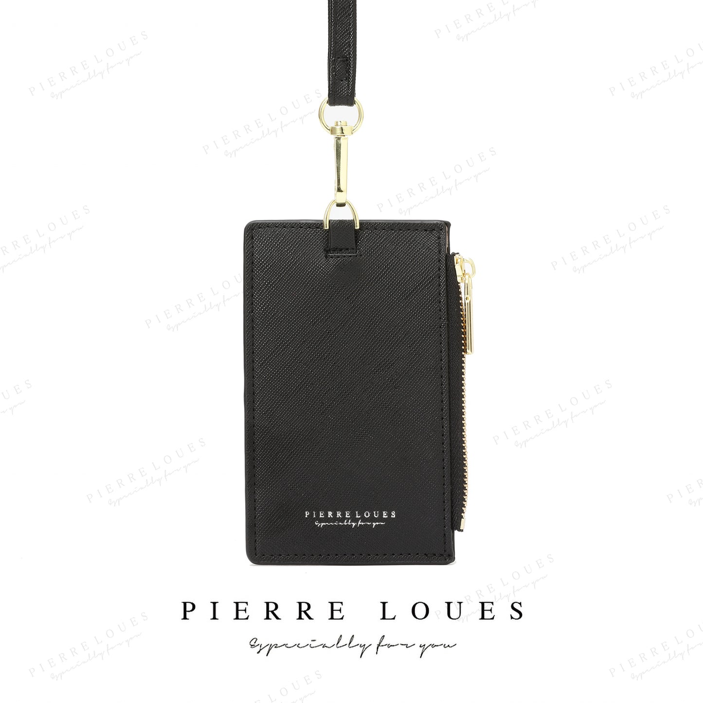 Zipper Clamp Large Capacity Slot Litchi Pattern Card Holder