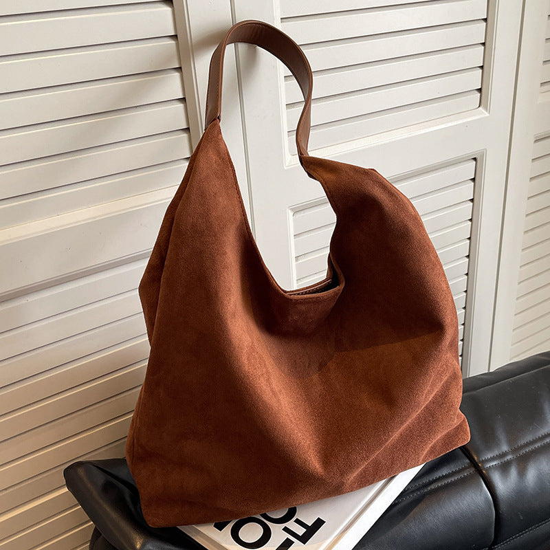 Women's Frosted Vintage Large Capacity Versatile Popular Bucket Bags