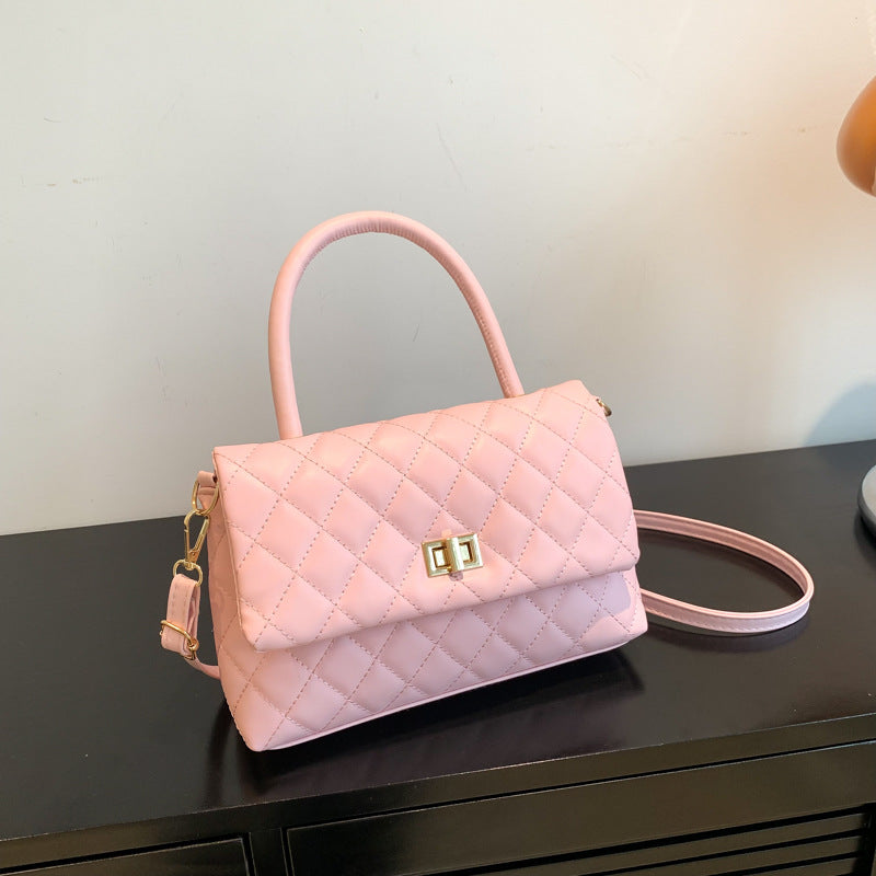 Rhombus Simple Textured Fashion Temperament Commute Bags