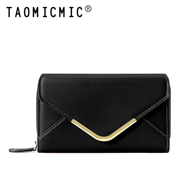 Women's High-grade Envelope Zipper Minimalist Multiple Slots Ladies Wallets
