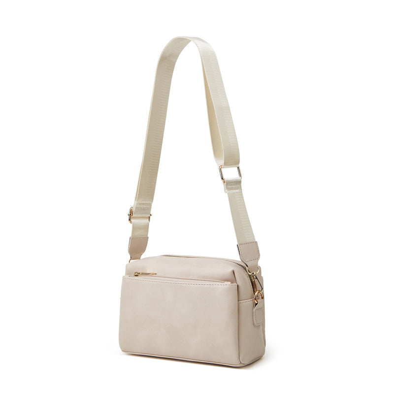 Women's Retro Solid Color Simple Oil Wax Small Square Bags