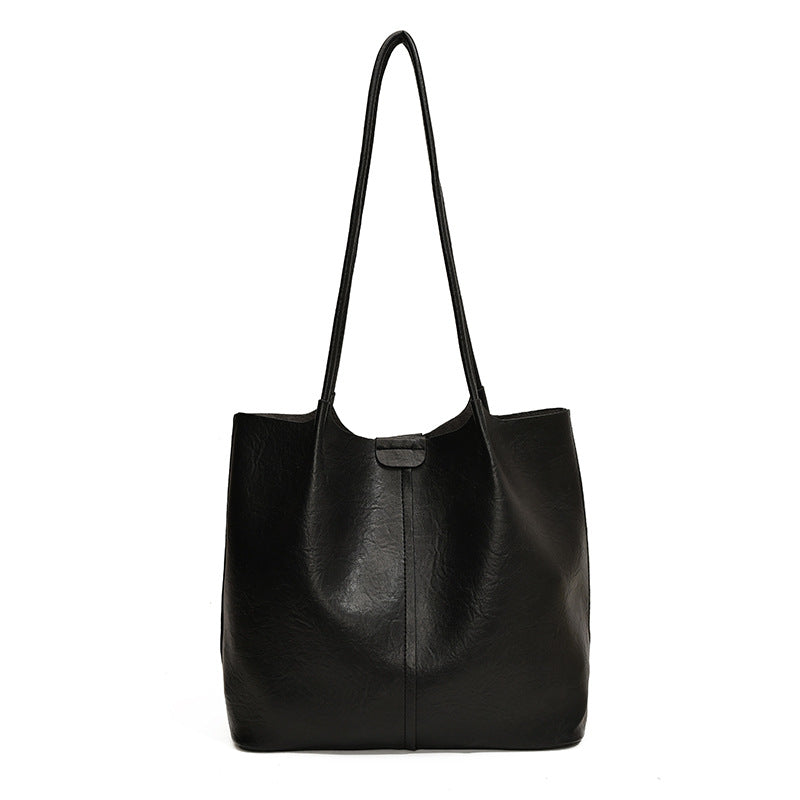 Women's Versatile Large Capacity Korean Style Retro Temperament Shoulder Bags