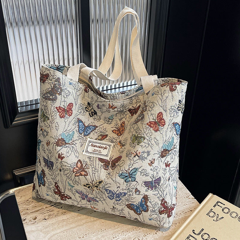 Large Capacity Butterfly Canvas Commuter Female Bags