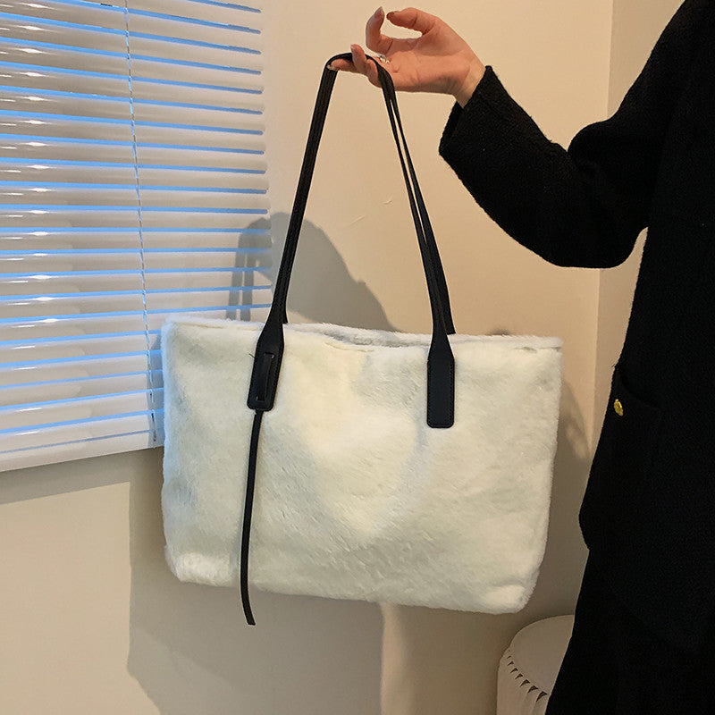 Fashion Plush Large Capacity Totes Winter Tote Bags