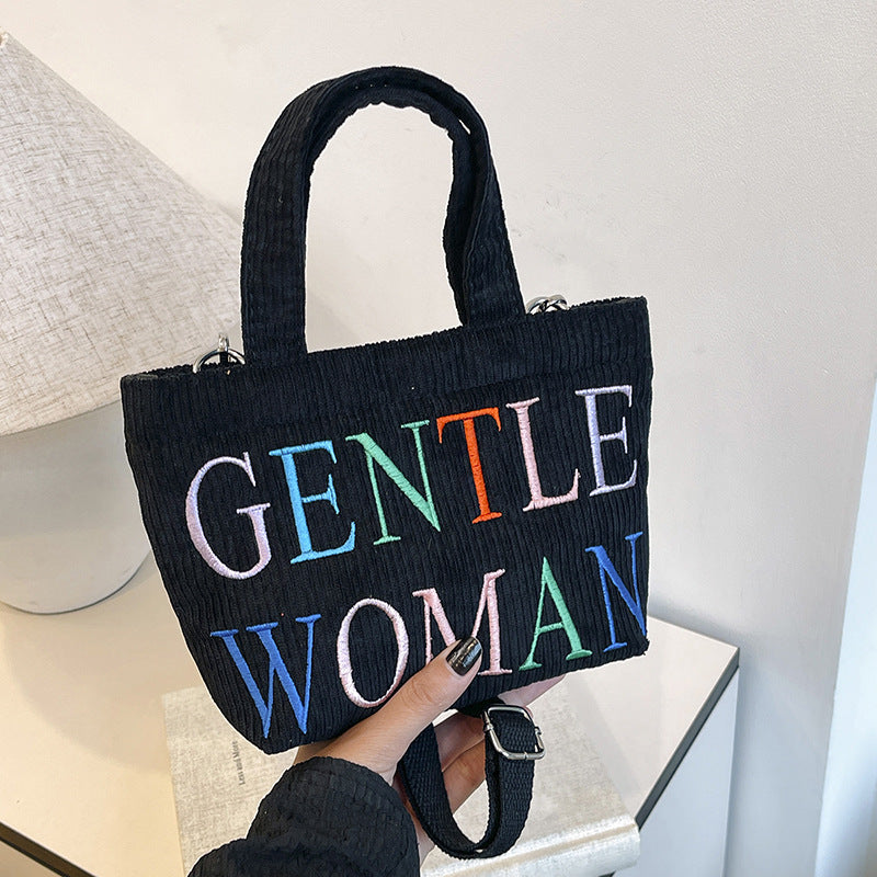 Fashion Corduroy Portable Mini Mobile Trendy Shoulder Bags