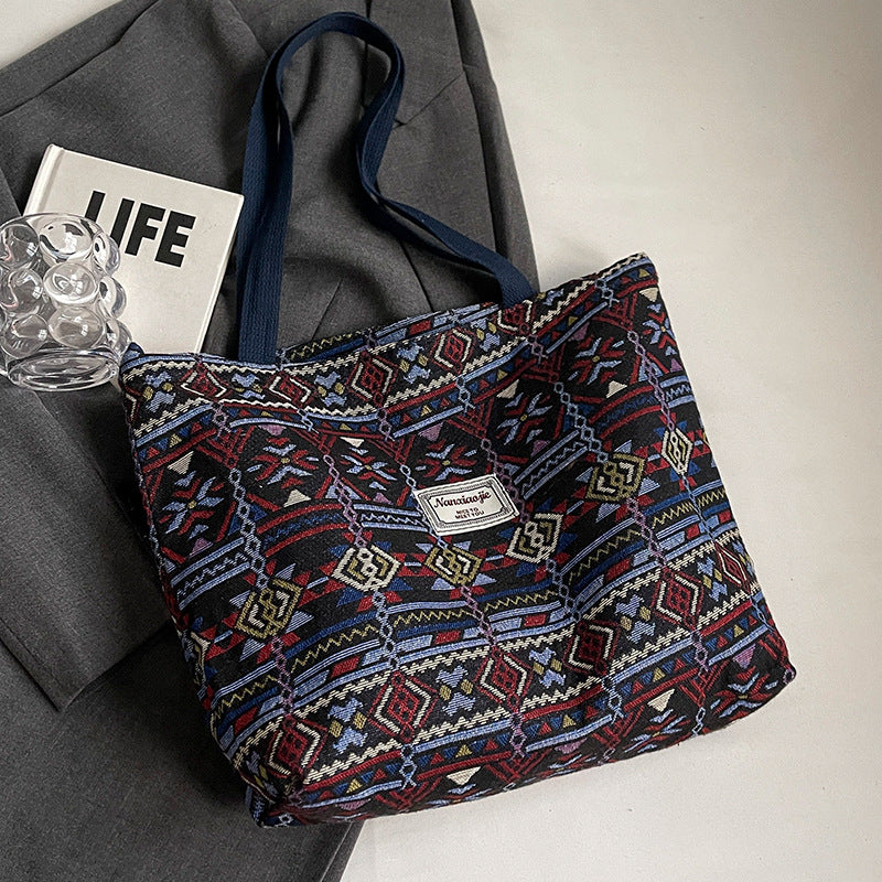 Women's Large Capacity Canvas Retro Easy Matching Shoulder Bags