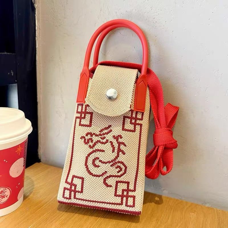 Women's Cat Mini Cute Lightweight Four Knitted Shoulder Bags