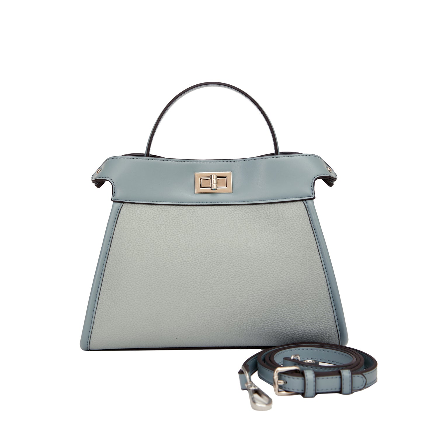 Women's Lychee Pattern Commuter Contrast Color Handbags