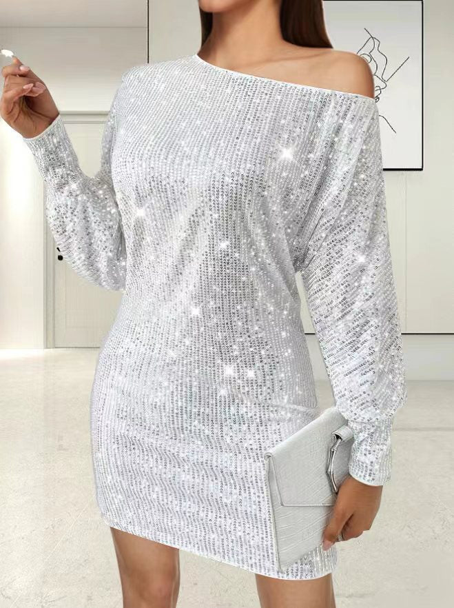 Women's Classy Casual Sequined Long-sleeved Dress Dresses