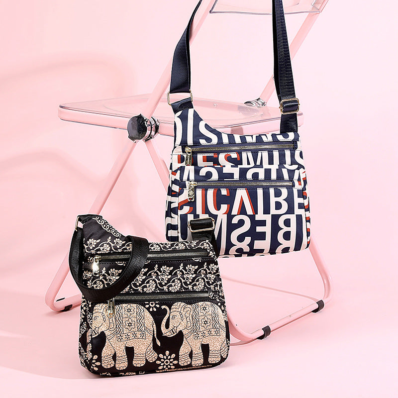 Women's Capacity Multilayer One Nylon Cloth Simple Crossbody Bags