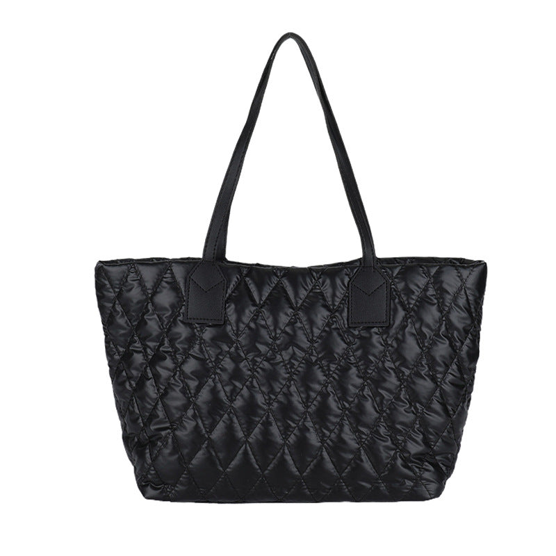 Women's Large Capacity Bale Of Cotton Down Warm Padded Shoulder Bags