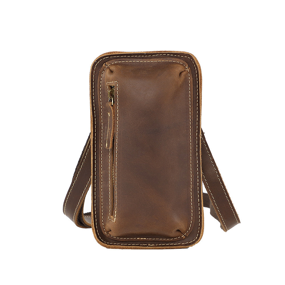 Men's Crazy Horse Leather Vintage For Mini Men's Messenger Bags