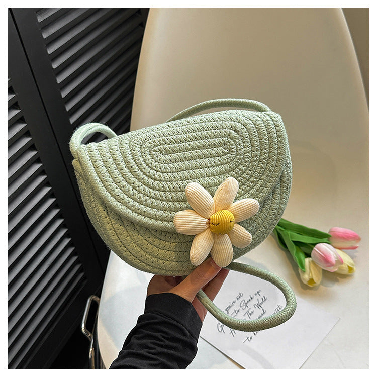 Women's Attractive High-grade Woven Saddle Fashion Crossbody Bags