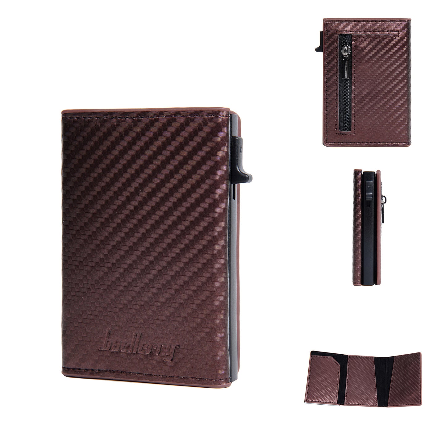 Men's Carbon Fiber Multiple Slots Automatic Pop-up Card Holder