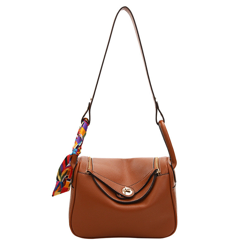 Women's Style Fashion Lychee Pattern Double Pull Shoulder Bags