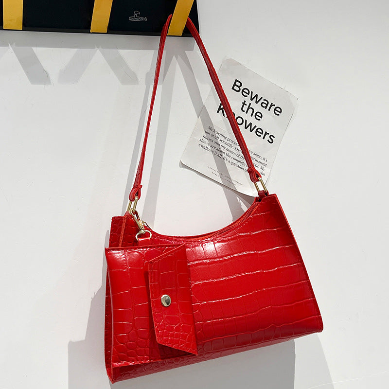 Women's Fashion Stone Pattern Underarm Simple Mobile Armpit Bags