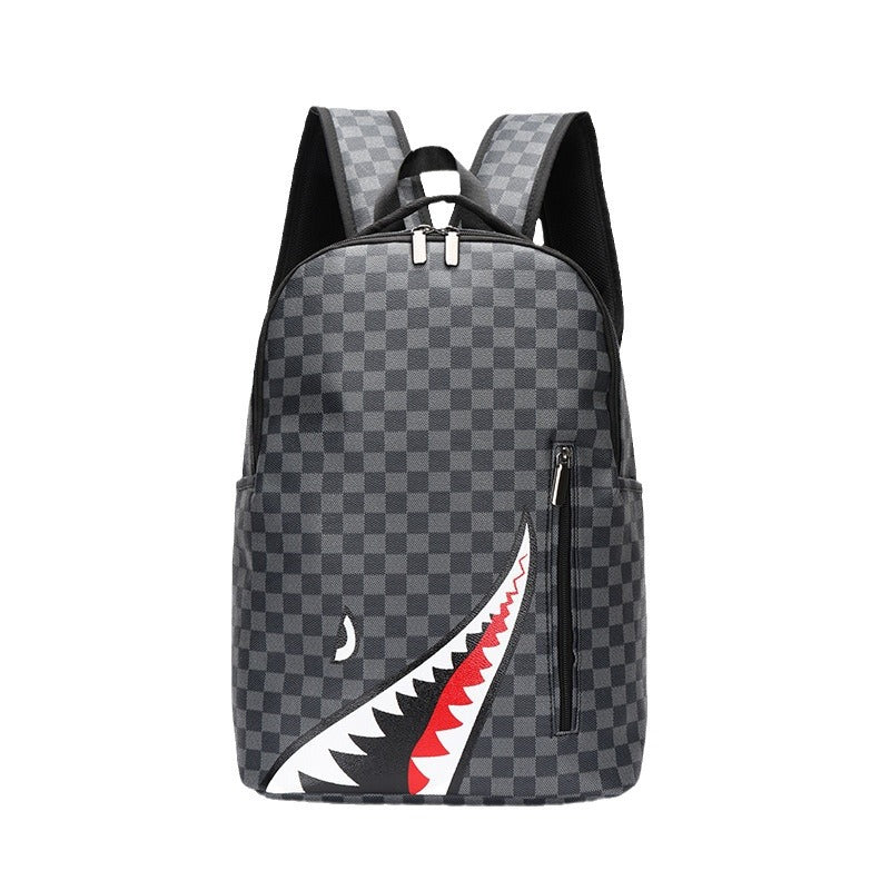 Men's Computer Fashion Trend Plaid Large Capacity Backpacks
