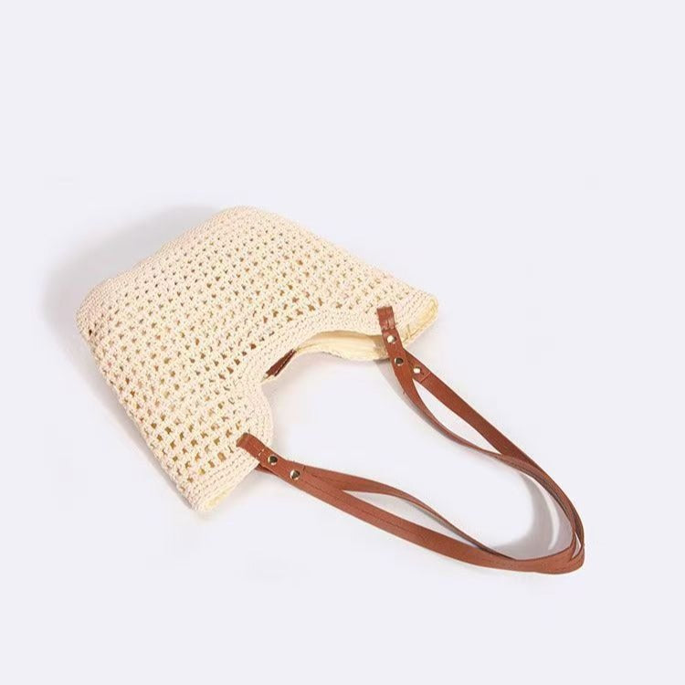 Women's Braided Seaside Beach Vacation Large Capacity Tote Bags