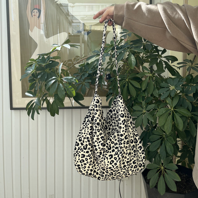 Leopard Print Western Style One Fashion Canvas Female Shoulder Bags