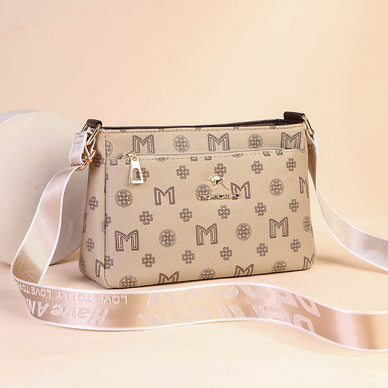 Women's Wide Bottom Fashion Monogram Broadband Large Shoulder Bags