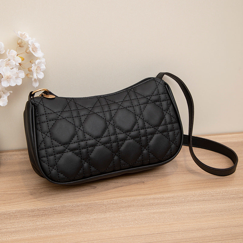 Women's Fashion Diamond Embroidered Underarm Trendy Mini Armpit Bags