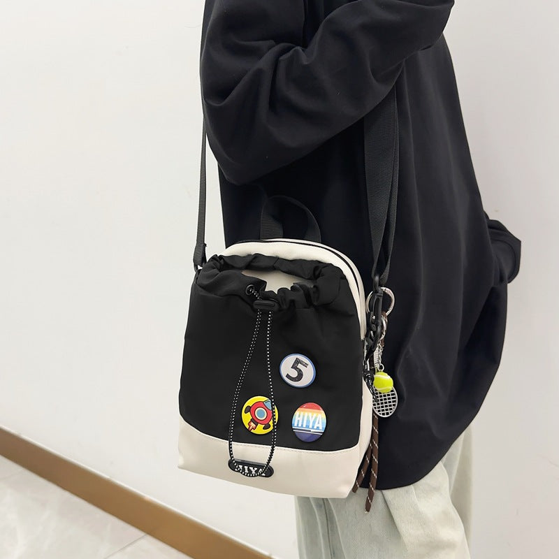 Portable Mobile Fashion Drawstring Unisex Couple Shoulder Bags