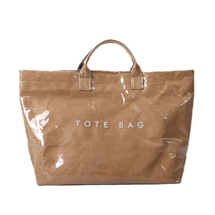 Women's Retro Commuter Large Capacity Kraft Paper Shoulder Bags