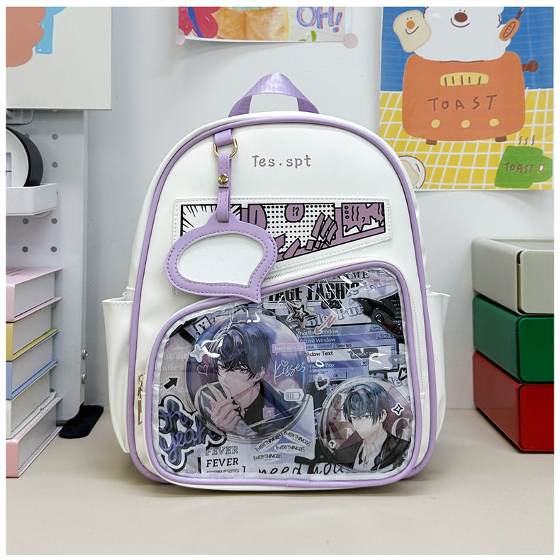 Comfortable Cartoon Portable Millet Display Transparent Backpacks