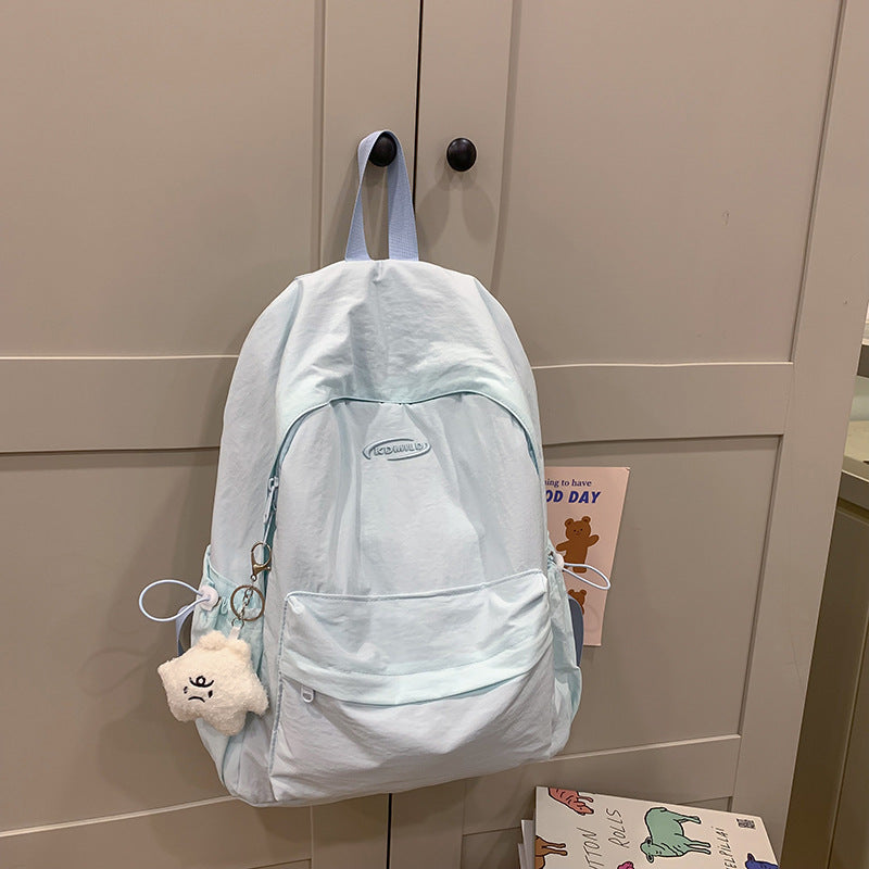 Simple Solid Color For College Female Backpacks