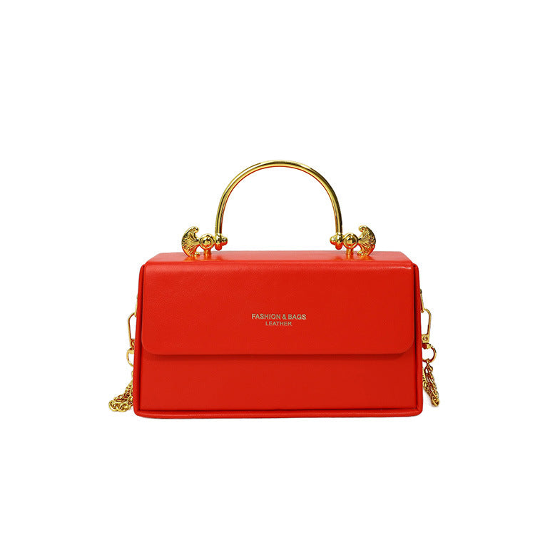 Women's Summer Texture Chain Fashion Box Personality Shoulder Bags