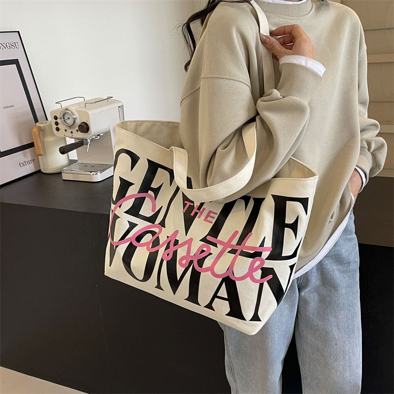 Thailand Big Letter Painted Canvas Spring Shoulder Bags