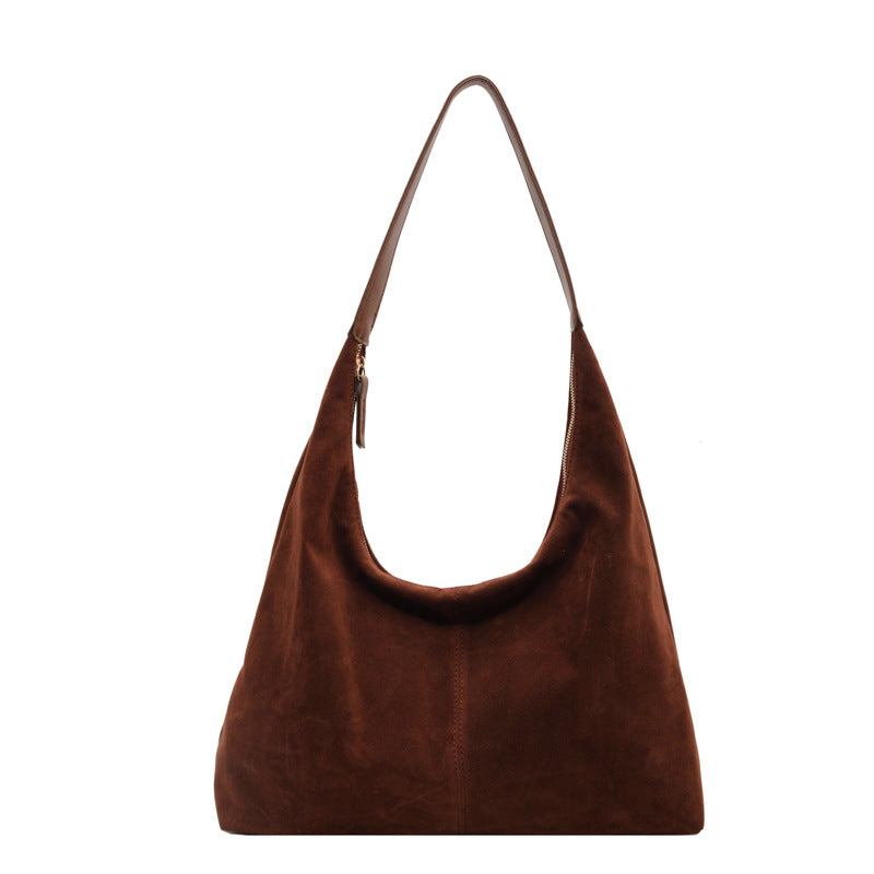 Women's Suede For Fashion Solid Color Large Shoulder Bags