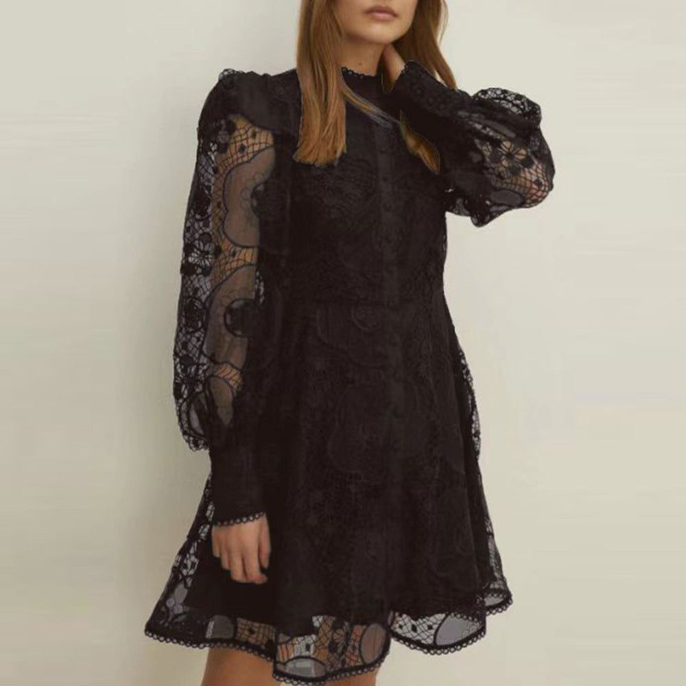 Women's Elegant Palace Style Lace Embroidered Jacquard Dresses