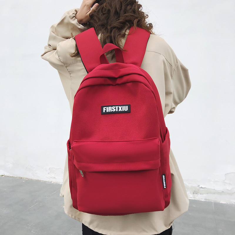 Women's Junior High College Solid Color Minimalist Backpacks