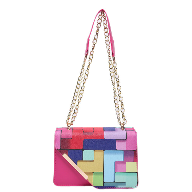 Women's Fashion Color Contrast Fresh Western Style Crossbody Bags