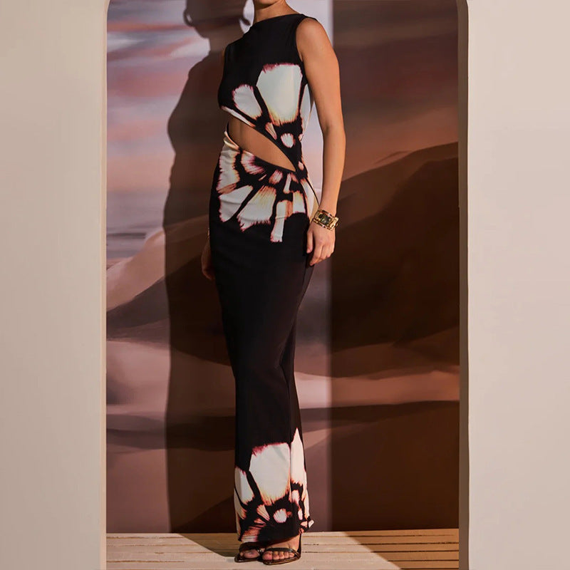 Hot Summer Fashion Retro Printed Sleeveless Dress