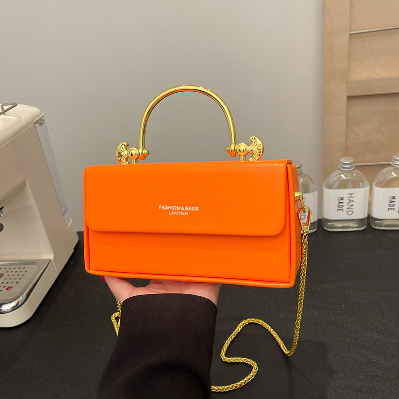 Women's Summer Texture Chain Fashion Box Personality Shoulder Bags