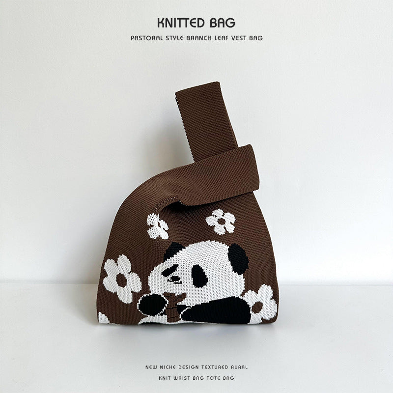 Women's Cute Panda Trendy Daily Versatile Polyester Handbags