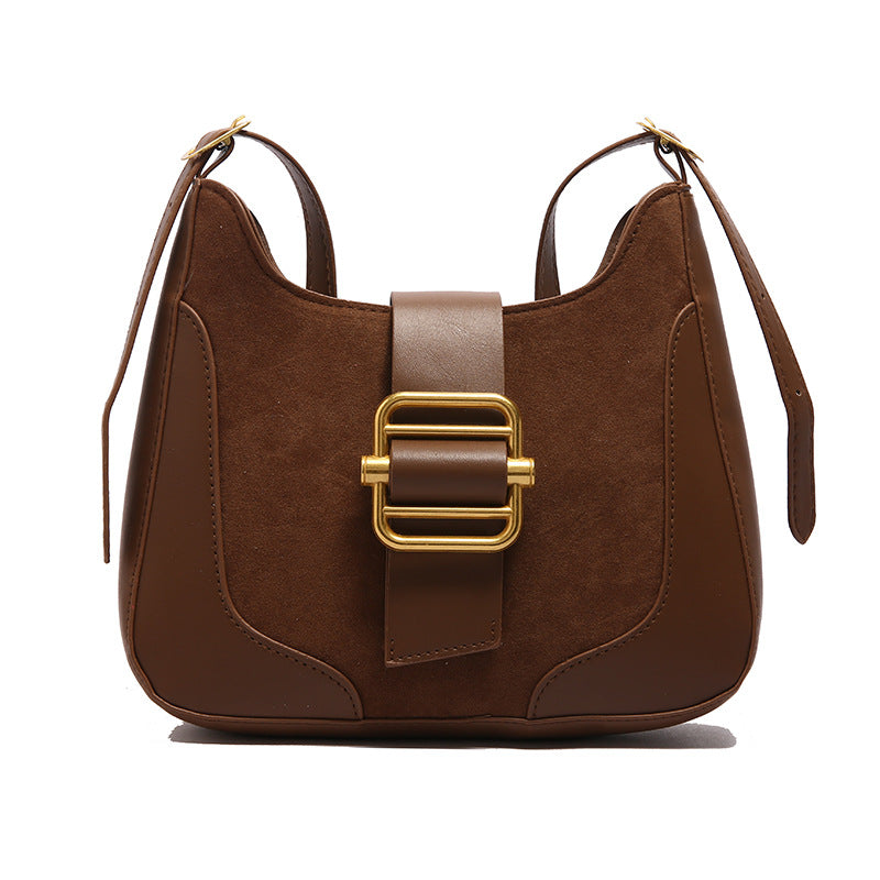 Women's Korean Style Patchwork Retro Contrast Color Underarm Bags