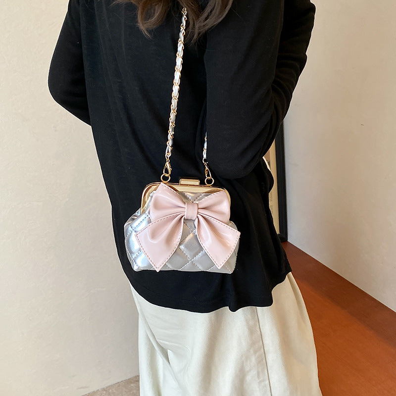 Women's Popular Fashion Leisure Chain Cute Bow Shoulder Bags