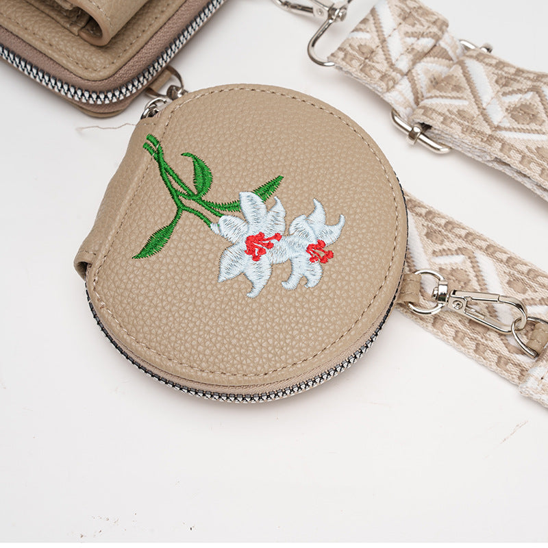 Women's Unique Large Capacity Embroidered Mobile Phone Bags